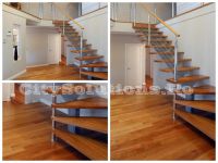 single stringer stair with metal railing